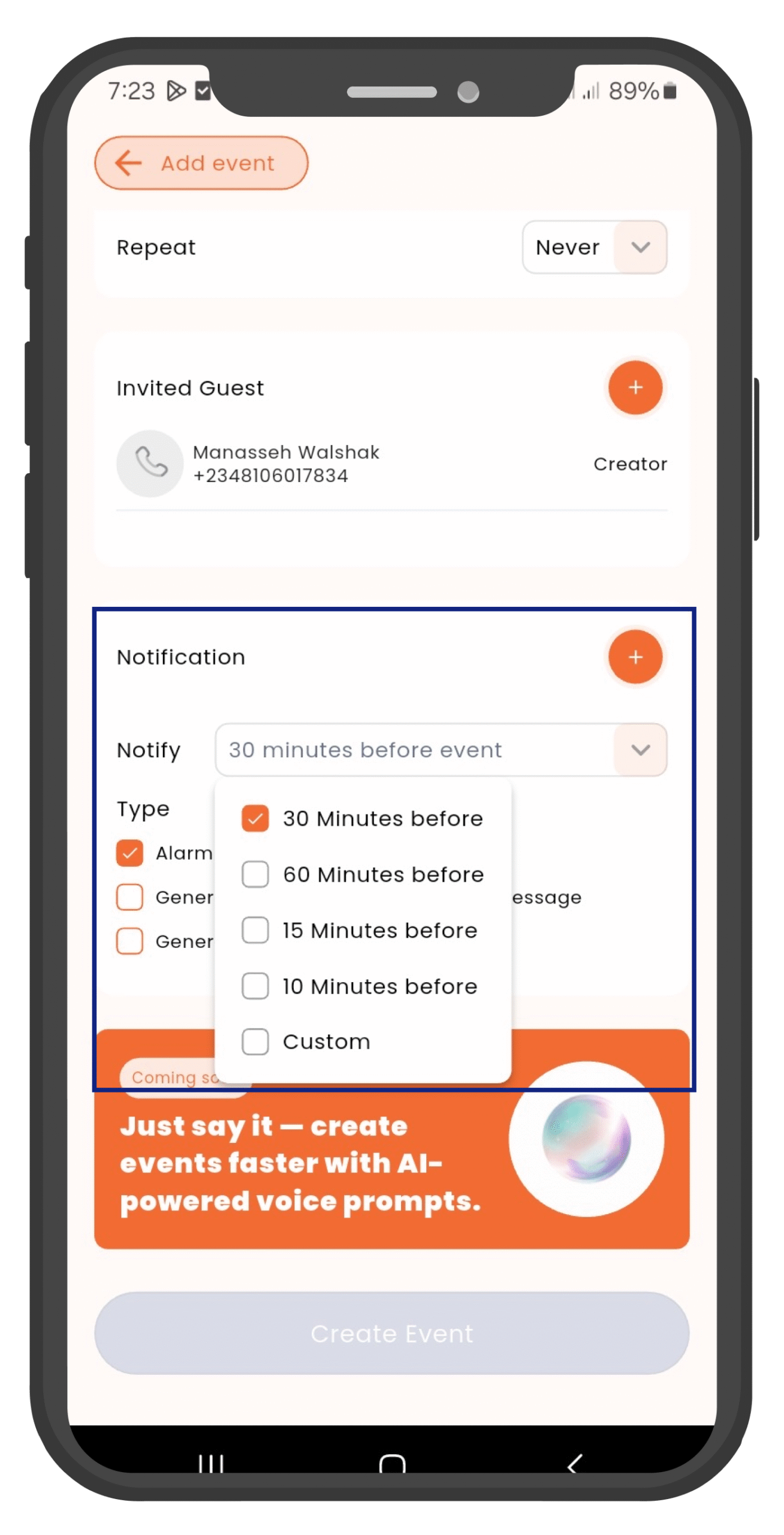 Notification Settings Screen