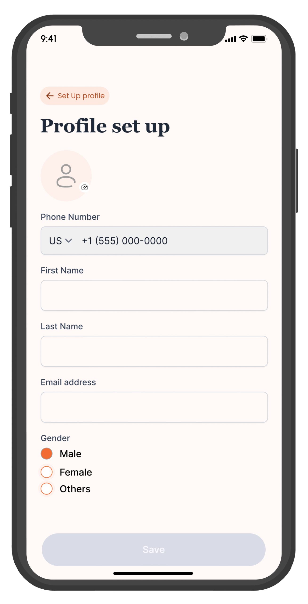Profile Setup Screen